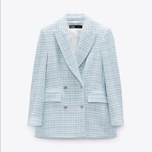 ZARA textured plaid  blazer